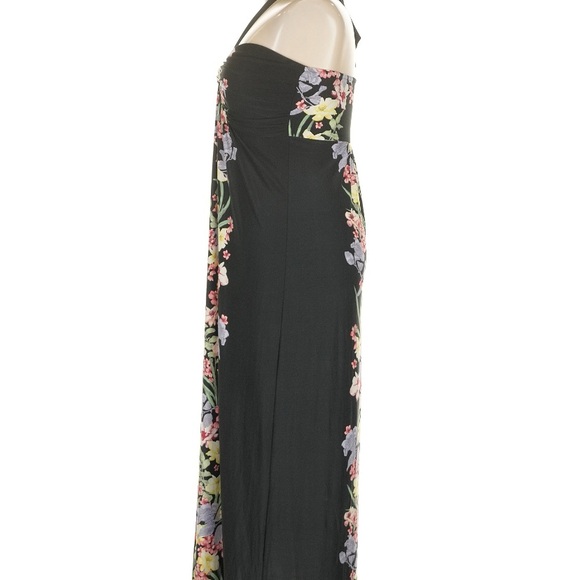 SOMA Floral Halter Maxi Dress - Black - Picture 4 of 4
